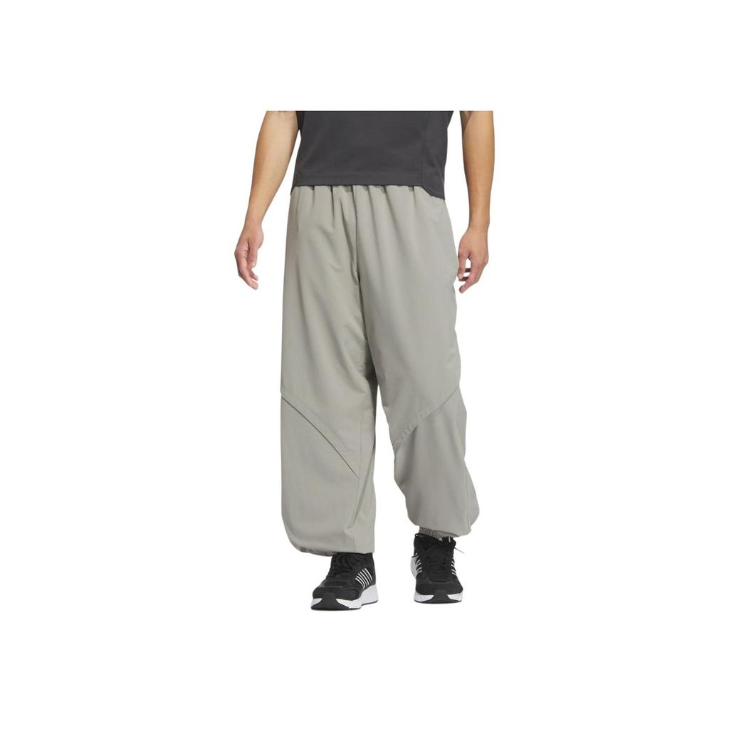 Adidas Future Style Woven Trousers Color Block Loose Fit Sports Casual Pants Men Bottoms Pebble-Grey Alabaster-Brown JL9990