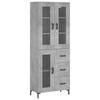 Vidaxl Witrynka, Szarość Betonu 69,5X34X180 Cm Materiał Drewnopochodny