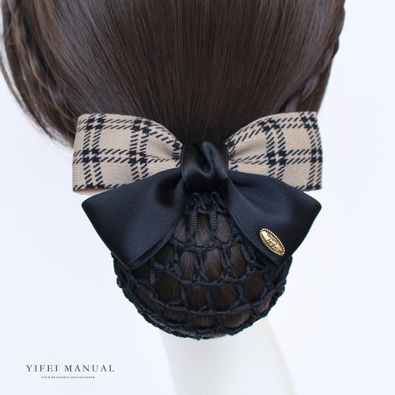 Hair Flower Hair Network Female Nurse Bank Professional Updo Flight Attendant Work Network Bag Hotel Bow Hair Clip Hair Accessory Hair Accessories