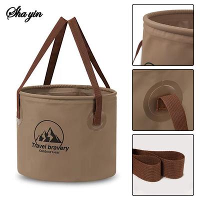 10/20L Folding Portable Bucket with Cover Car Wash Fishing Bathroom Tool Silicone Bucket Outdoor Camping Organizing Bag
