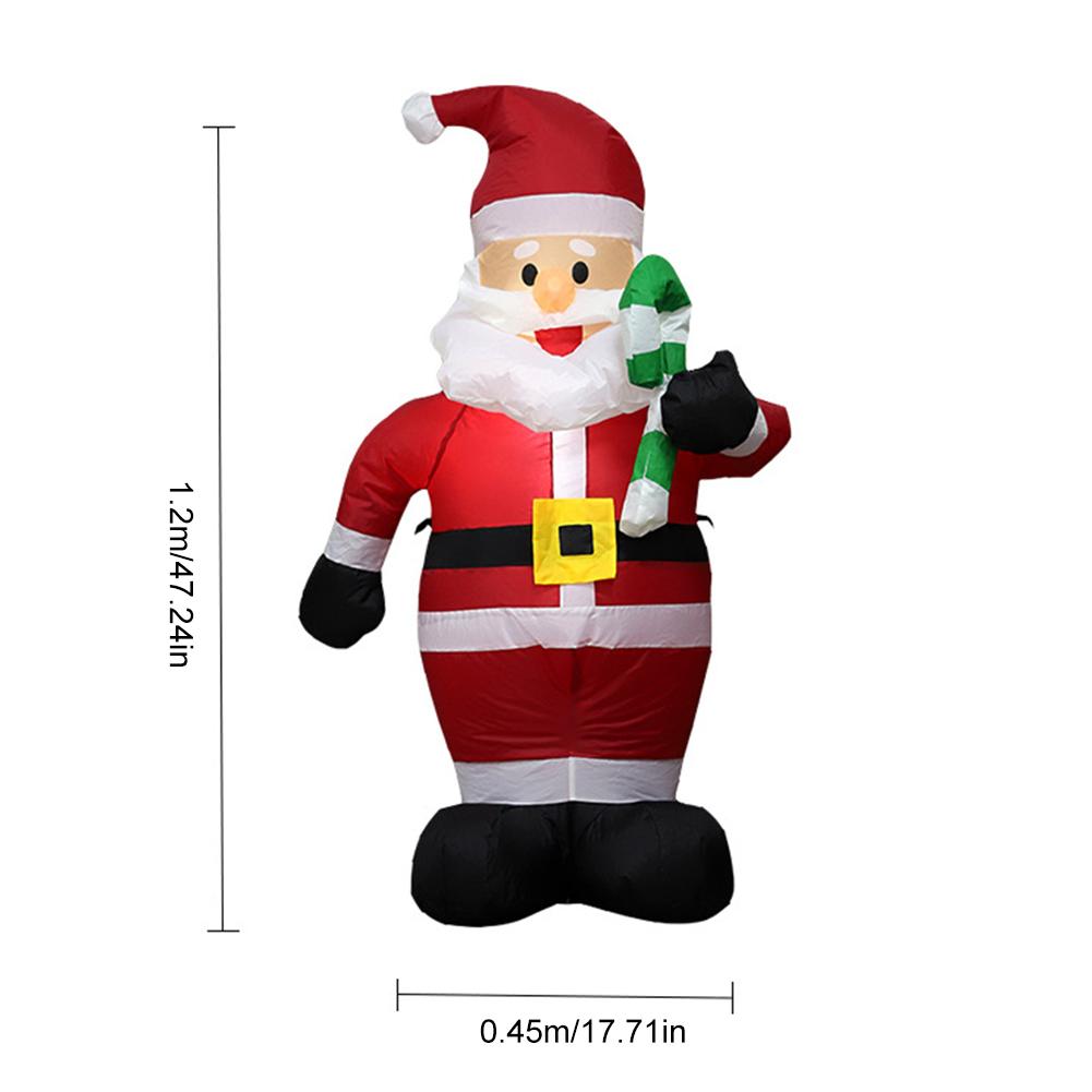 LED Inflatable Cute Air Blown Up Toy Illuminated Santa Claus Ornament Lighted Giant Model Ornament for Xmas Garden Party Decor
