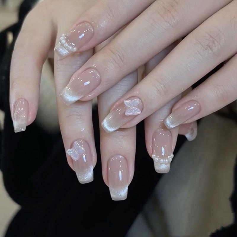 

Dreamy Pure White Cat Eye Gradient Nail Stickers - Phototherapy Chic