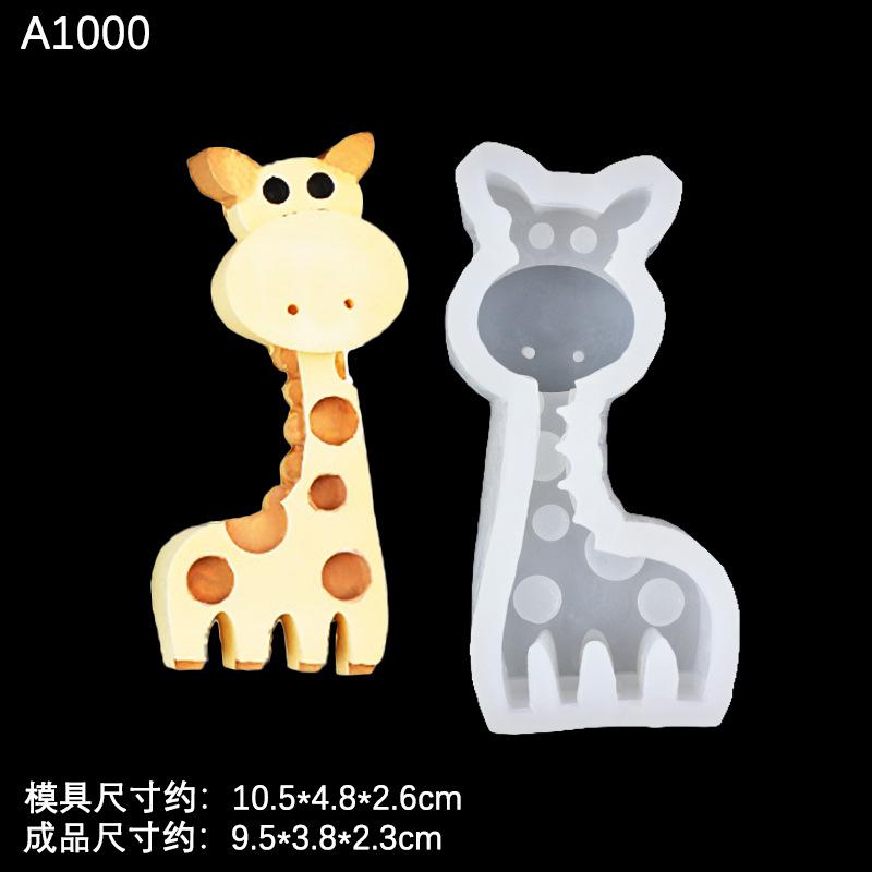 

Cute Cartoon Lion & Giraffe Scented Candle Silicone Mold For Diy Hand-made Fragrance Plaster Ornament Making