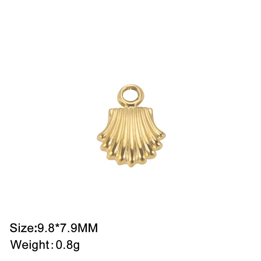 Teamer 3pcs/Lot Shell Charms For Jewelry Gold Color Stainless Steel Pendant For Necklace Earrings DIY Making Fashion Accessories