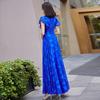 French Style Chiffon Summer Dress Women Long Elegant Beach Dress with Flowy Hem