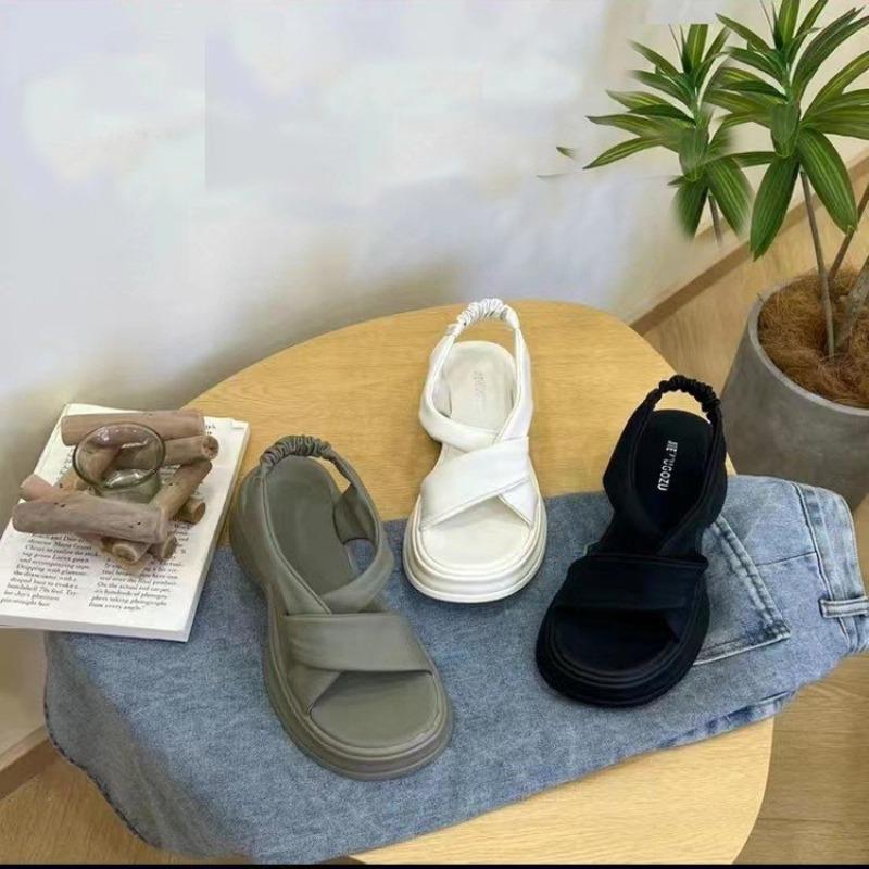 Vintage Ladies Muffin Platform Sandals