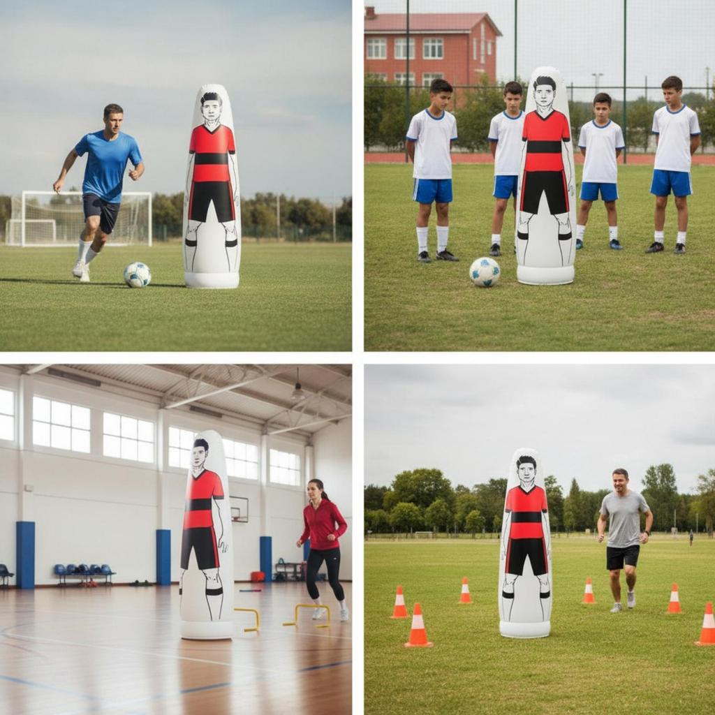 Inflatable Soccer Figure Portable Mannequin Reusable for Backyard