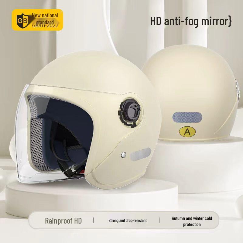 "3C Certified Warm Electric Motorcycle Helmet for Men & Women - Cold Protection for Autumn & Winter"