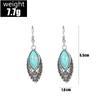 Earrings Vintage Bohemian Turquoise Oval Carved Hollow Earrings Earrings Women