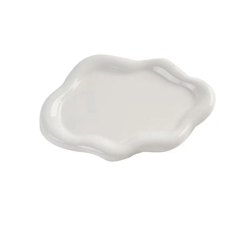 Bandeja Decorativa Irregular con Forma de Nube Acabado Pulido Espejo Liso Bandeja Organizadora de Joyas para Tocador Baño Entrada Decoración