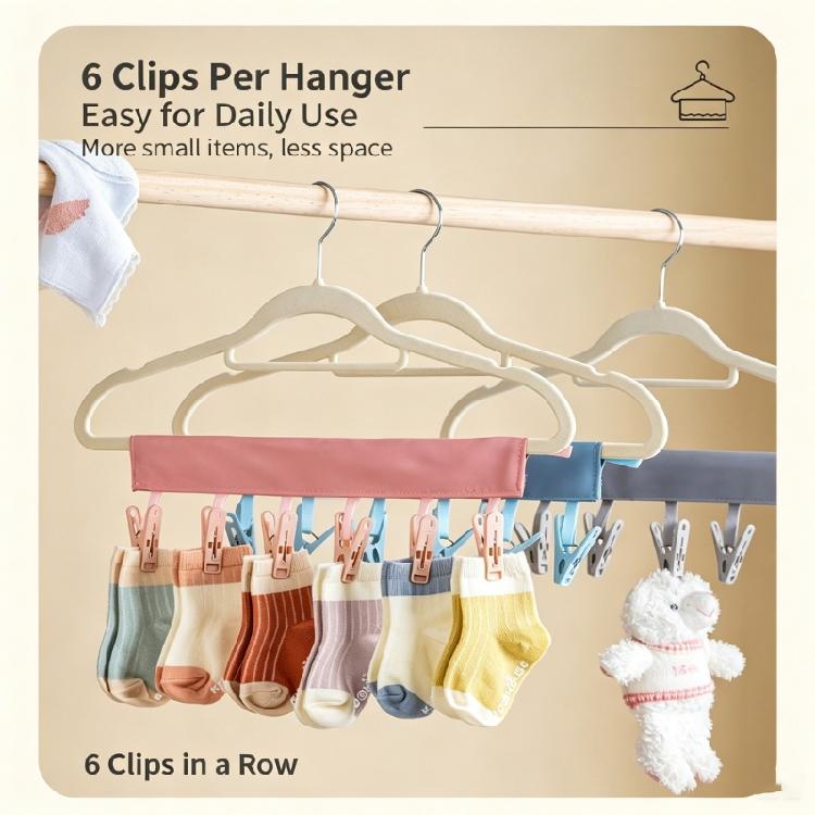 Travel Laundry Hanger Set for Underwear and Towels, 3 Pack Clothes Hangers for Small Space Bathroom Drying Use
