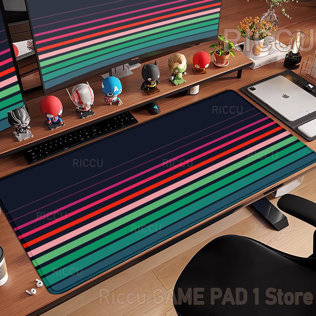 Gamer Mousepad Gradient Color Line Mouse Pad Large Mouse Mat Natural Rubber Desk Rug PC Desk Mats Retro Design Mousepad xcm