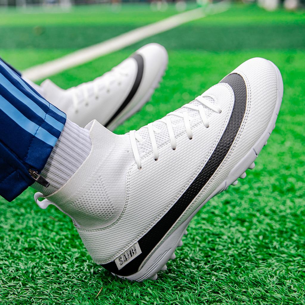 2024 Erkek Futbol Ayakkabıları Büyük Boy Ultra Hafif Futbol Ayakkabıları Erkek Çocuk Spor Ayakkabıları Kaymaz AG/TF Futbol Kramponları Bilek Botları Unisex
