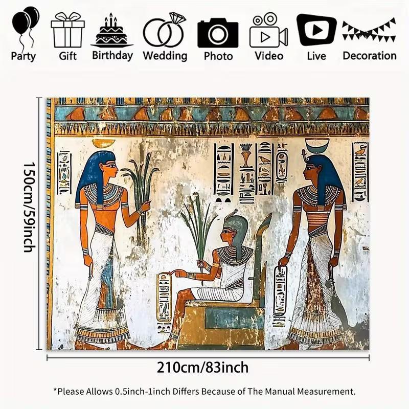 2D Antike Ägyptische Grabmalerei Kulisse Hieroglyphen & Figuren Themen-Deko Hintergrund