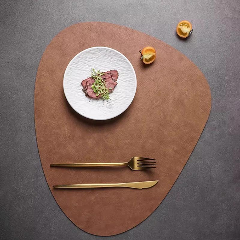Double-Sided Leather Placemat Teacup Coasters Waterproof And Oil-Proof Table Mats Western Restaurant Heat-Insulating Mats