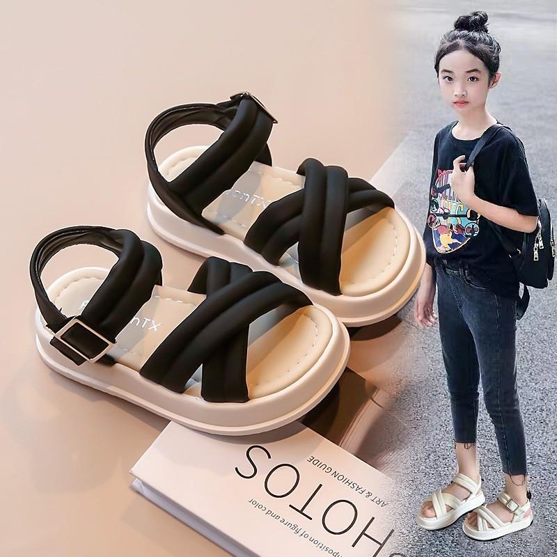 Girls Summer Flat Sandals Princess Shoes Versatile Stylish Beach Shoes Wading Shoes