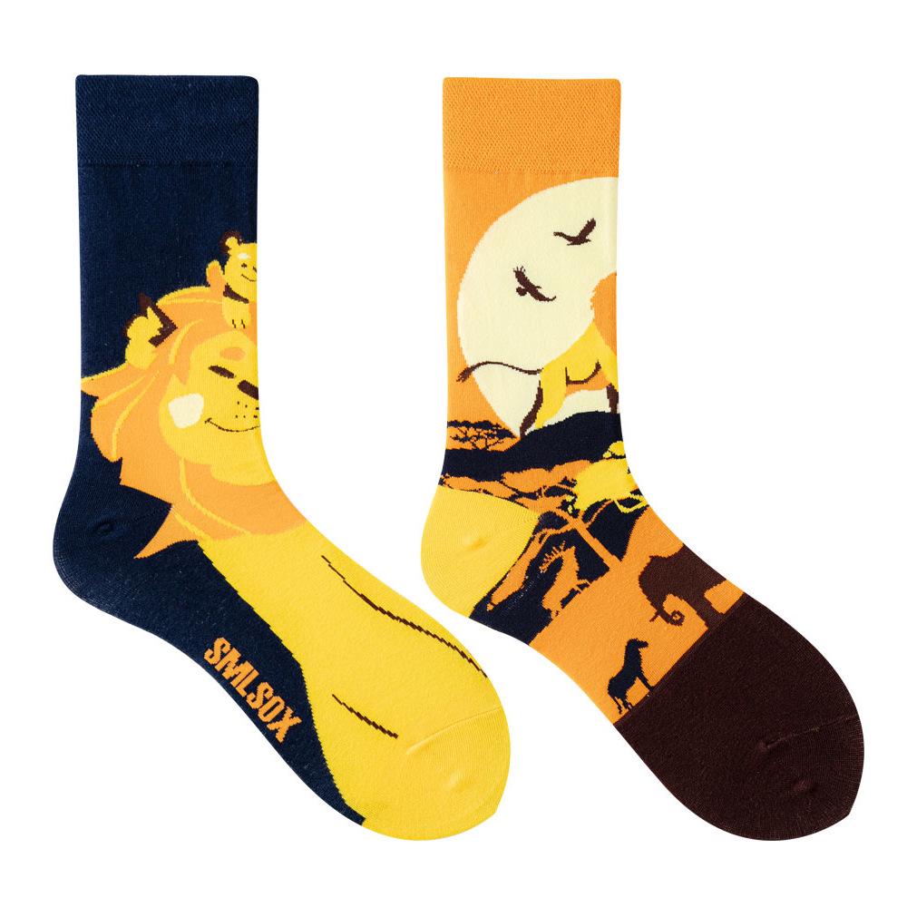 Calzini AB Asimmetrici Trendy Divertenti per Coppia Anatra Mandarina Colorati Calzini a Mezza Gamba SMLSOX