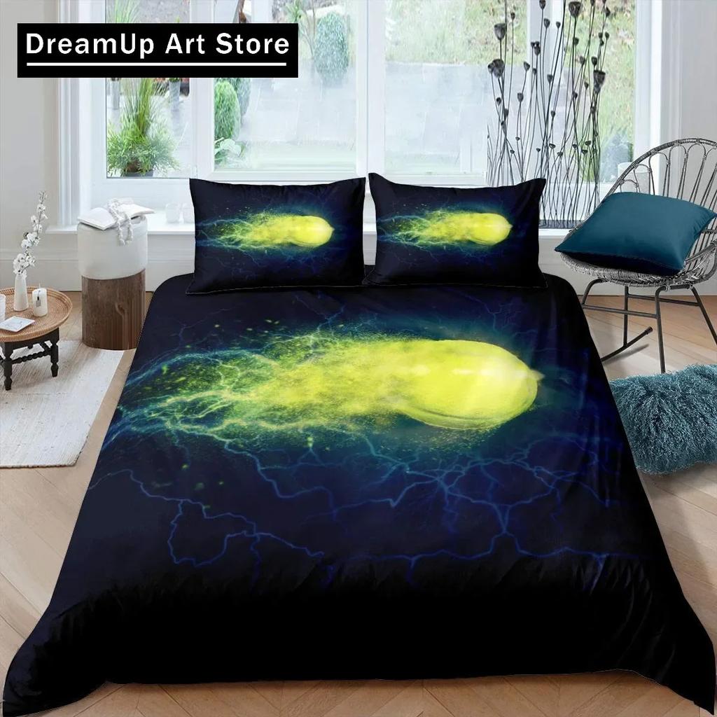 Ensemble de housse de couette Balle de Tennis Thème Jeu de Sport Ensemble de literie Housse de couette Ensemble de lit Housse de couette Taille Jumeau Simple Double Queen King