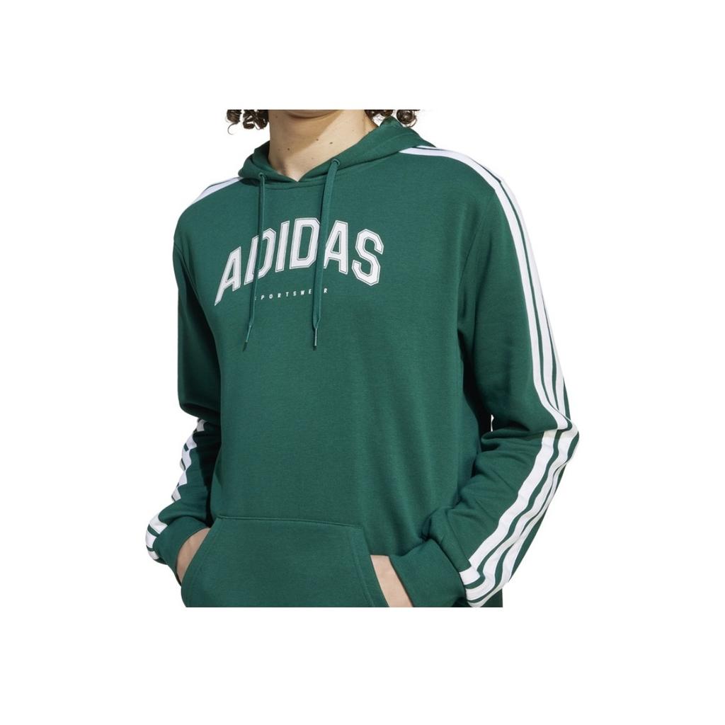 Adidas Wygodna Codzienna Wszechstronna Bluza z Kapturem z Długim Rękawem Męska Bluza Zielona JV6506