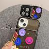 Colorful Smiley Face Pendant Is Suitable for Apple 16pro Mobile Phone Case 15 Flip Mirror 14 All-inclusive Anti-drop 13 Silicone 7/8.