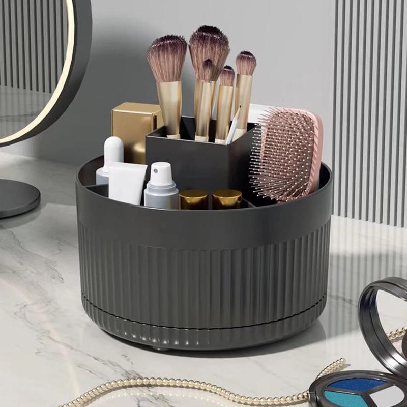 Rotating Makeup Brush and Cosmetics Organizer