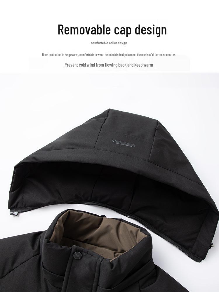 Men's Fleece-Lined Graphene Cotton Jacket, Warm Hooded and Cold-Resistant Winter Outerwear