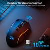 Redragon M810 Pro Gaming Wireless 10000 8 Programmable Turbo Up To 45 Hours Continuous RGB Compatible with Black Mouse, 2.4GHz, Wired/Wired