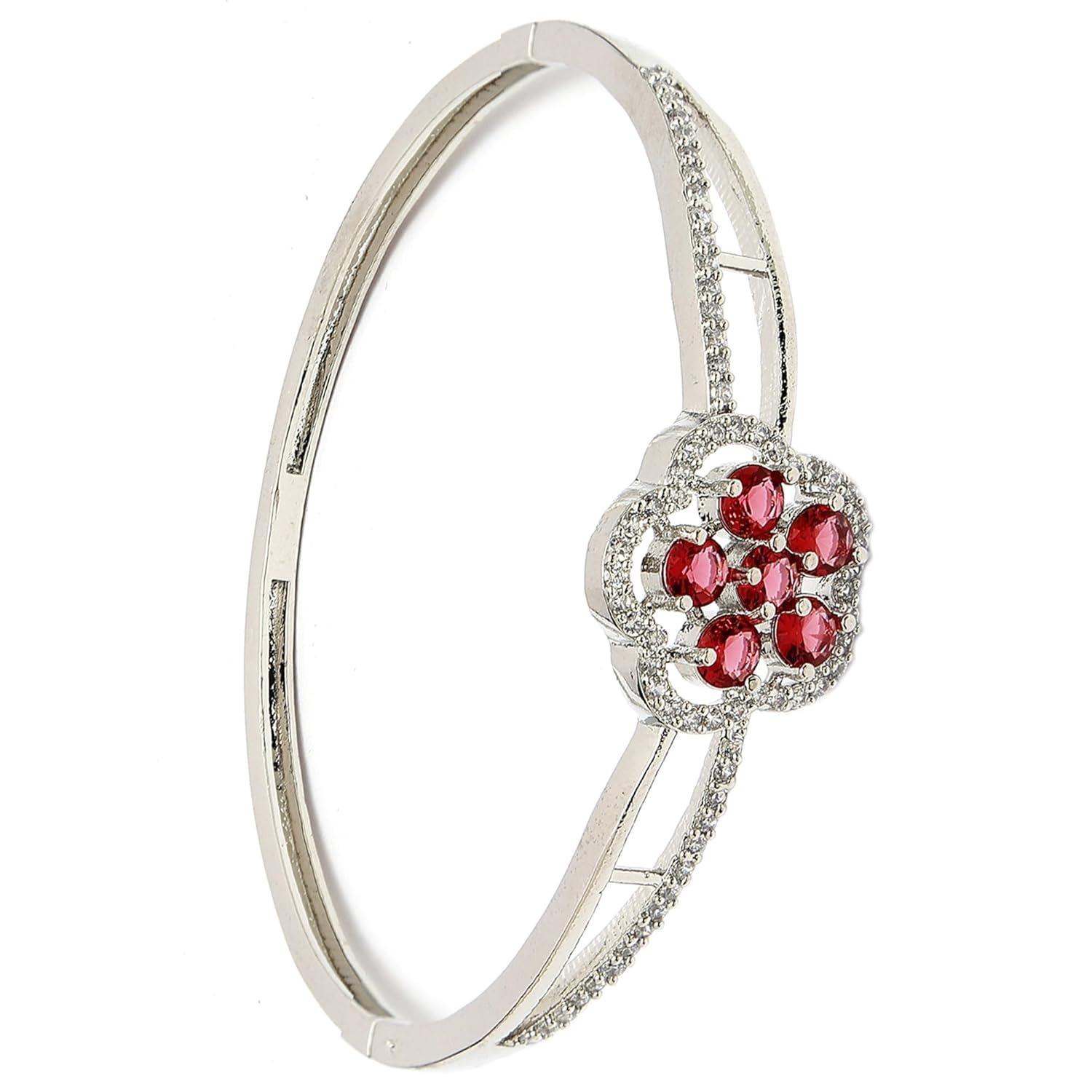 Посеребленные латунные браслеты-када с кристаллами в виде цветов, инкрустированные фианитами, в современном стиле, для женщин и в подарок девушкам Onesize