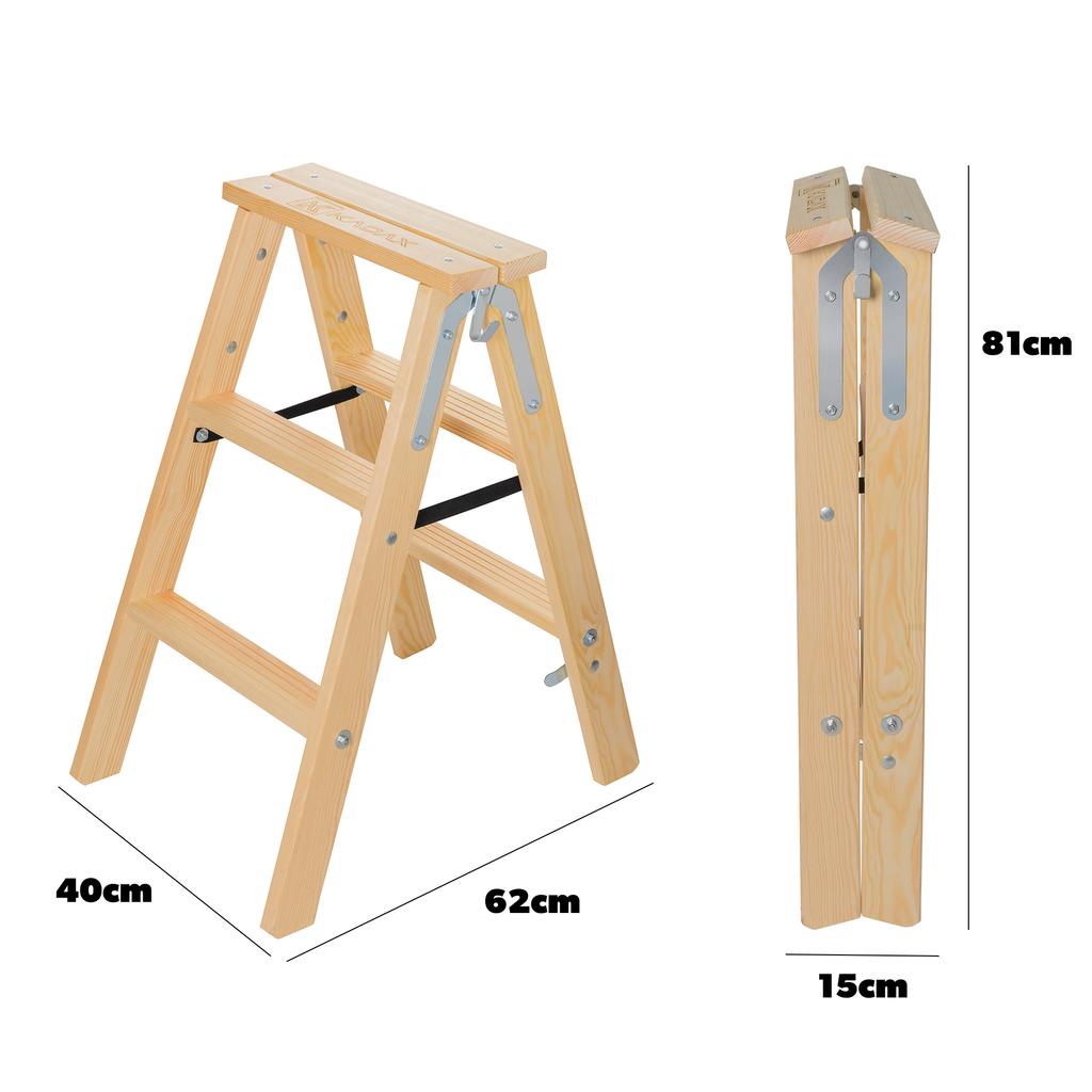 KADAX Malerleiter Holz Klappbar 3-6 Stufen Doppelseitig