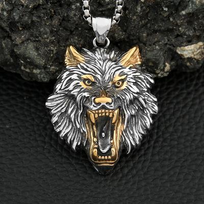 Vintage Nordische Mythologie Odin Wolf Anhänger Halskette Für Männer Edelstahl Fenrir Halsketten Amulett Schmuck