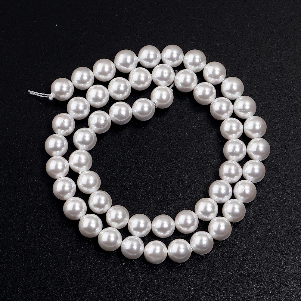 4/6/8/10/12mm Natural White Shell Pearl Beads Round Loose Spacer Beads For Jewelry Making DIY Bracelets Necklace Accessories