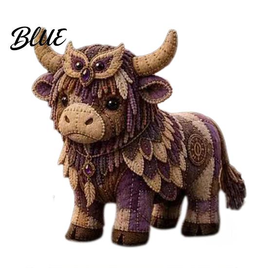 Handmade Gift Making Beginners DIY Sewing Kit Cow Patchwork Supplies Highland for Adults Fabric Doll