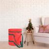 Xmas Light Storage Bag 30x35cm Oxford Cloth Holiday Lamp Storage Bag with Handle Red