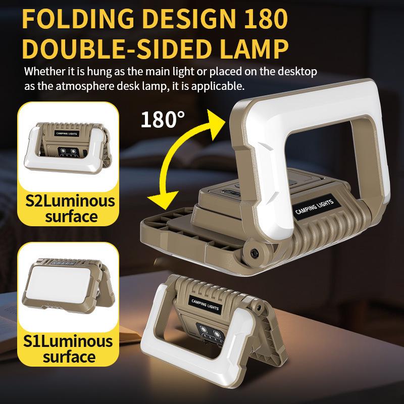 Foldable Multi-Source LED Camping Lantern with USB Charging