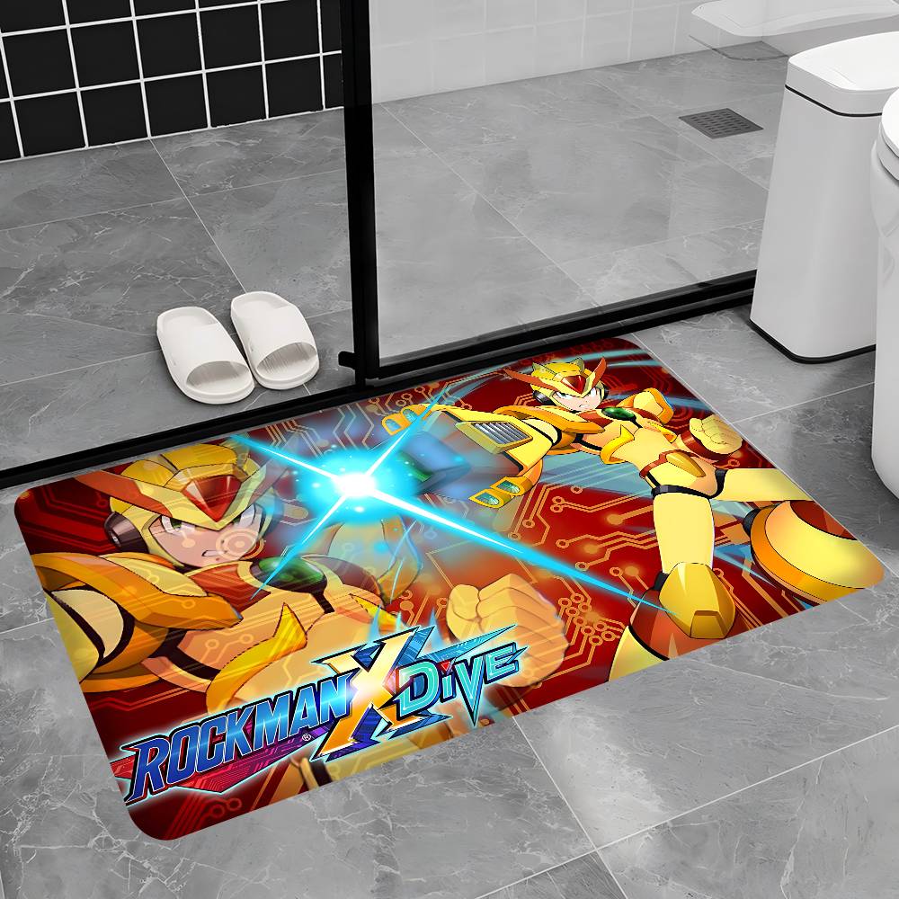 Classic Action Game R-Rockman Kitchen Mat Kids Room Bedroom Decoration Balcony Anti-Slip Doormat Living Room Alfombra