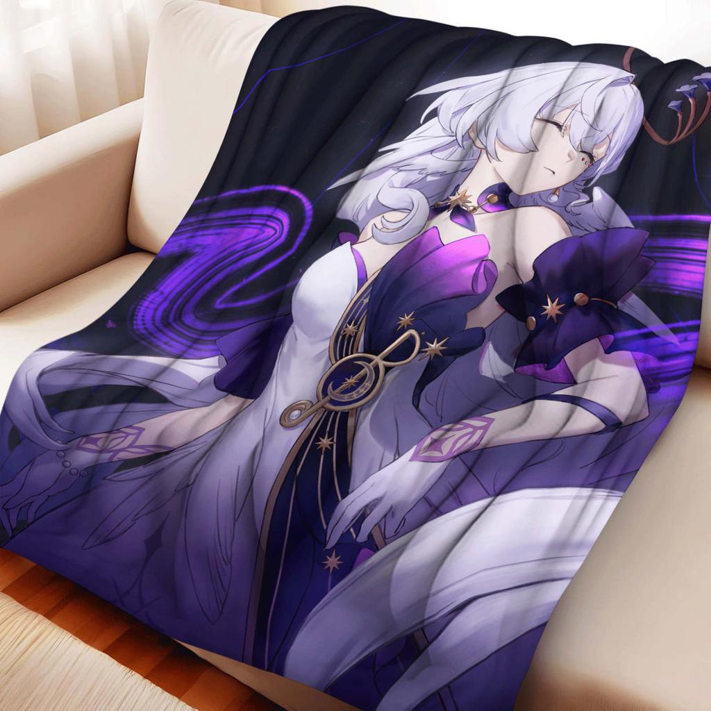 Cartoon Honkai Star Rail Robin Flannel Blanket Cover Warmth Soft Anime Blanket Multifunctional Decor Home Universal Blankets