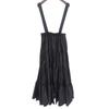 cygne Women's Long Tiered Skirt with Overalls, Black, 1 skirt 1 blackUsed