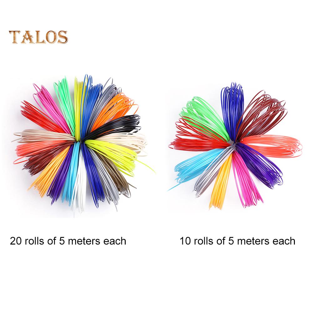 Tool Store 10/20 Colors 5m 1.75mm PLA Refill Filament Consumable for 3D Printer Drawing Pen