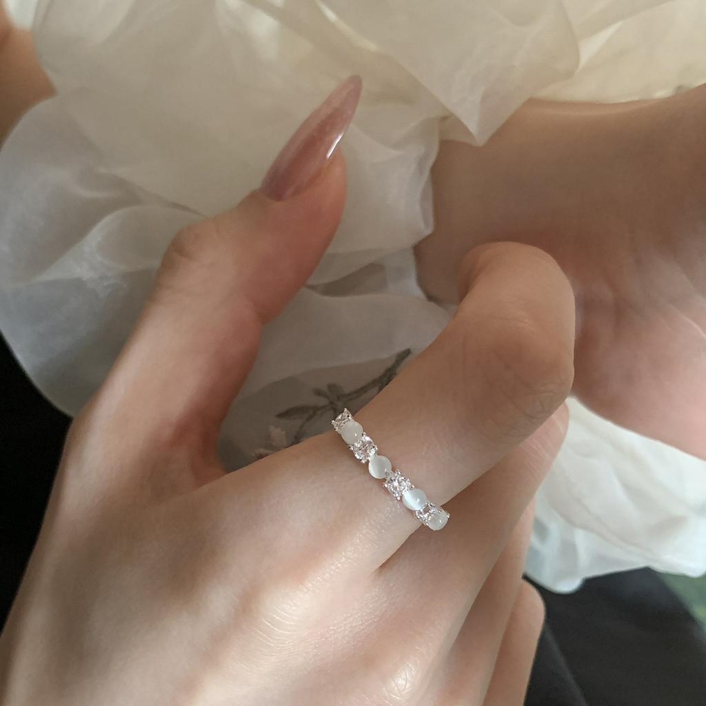 VENTFILLE 925 Sterling Silver Zircon Fashion Ring For Women Clear Simple Versatile Temperament Party Gift Jewelry New Trendy