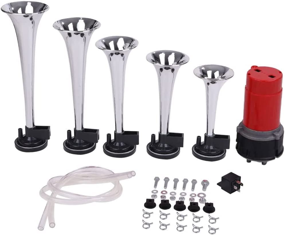 

Avan Knight KRB270 Trumpet Music Air Yankee for Cars and Motorcycles Horn, 5-Barrel Horn, Horn, 12V, (Plated Silver)