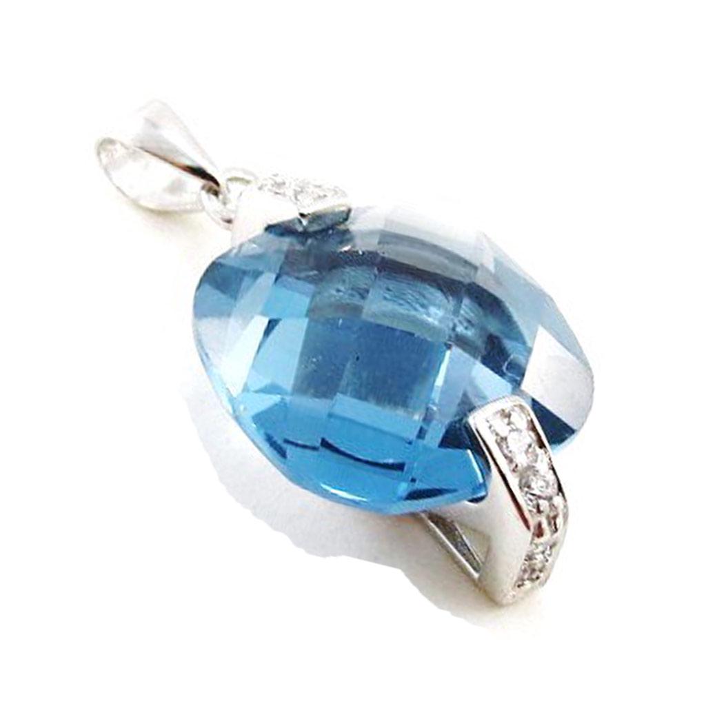 Les Trésors De Lily [G1072] - Aquamarin 'Sissi' Silberanhänger