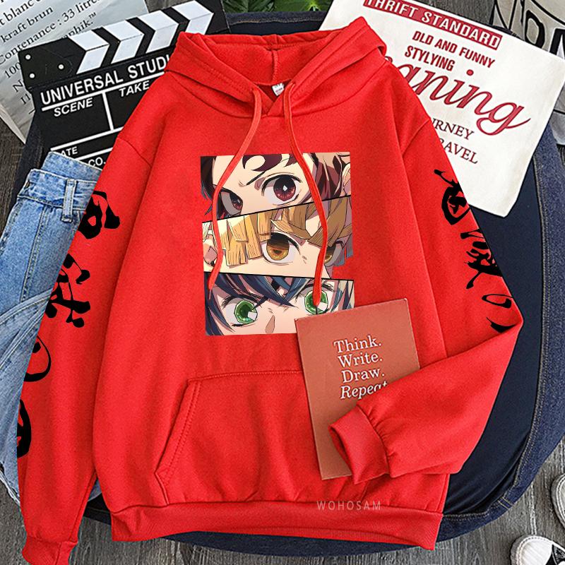 Japan Anime Demon Slayer Patchwork Hoodies Male Harajuku Cartoon Kamado Tanjirou /Agatsuma Zenitsu Fashion Streets Sweatshirts
