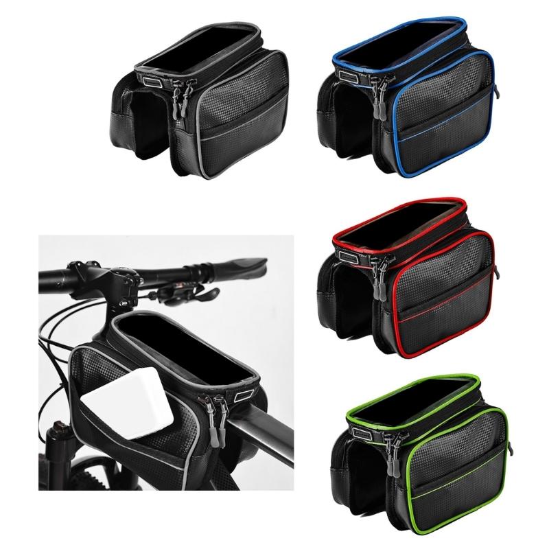 Large Capacity Waterproof Bicycles Front Top Tube Pouch Pannier Bike Phone Mount Holder Handlebar Bag with Touch Screens