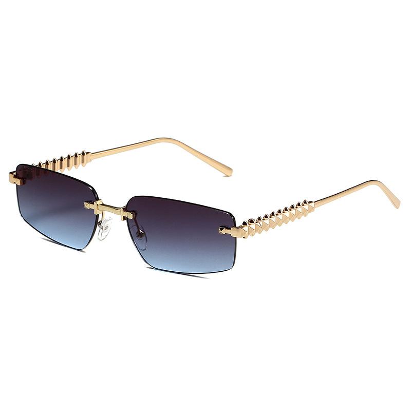 Rimless Metal Sunglasses Women Men Vintage Punk Luxury Brand Designer UV400 Outdoor Driving Hip Hop Sun Glasses