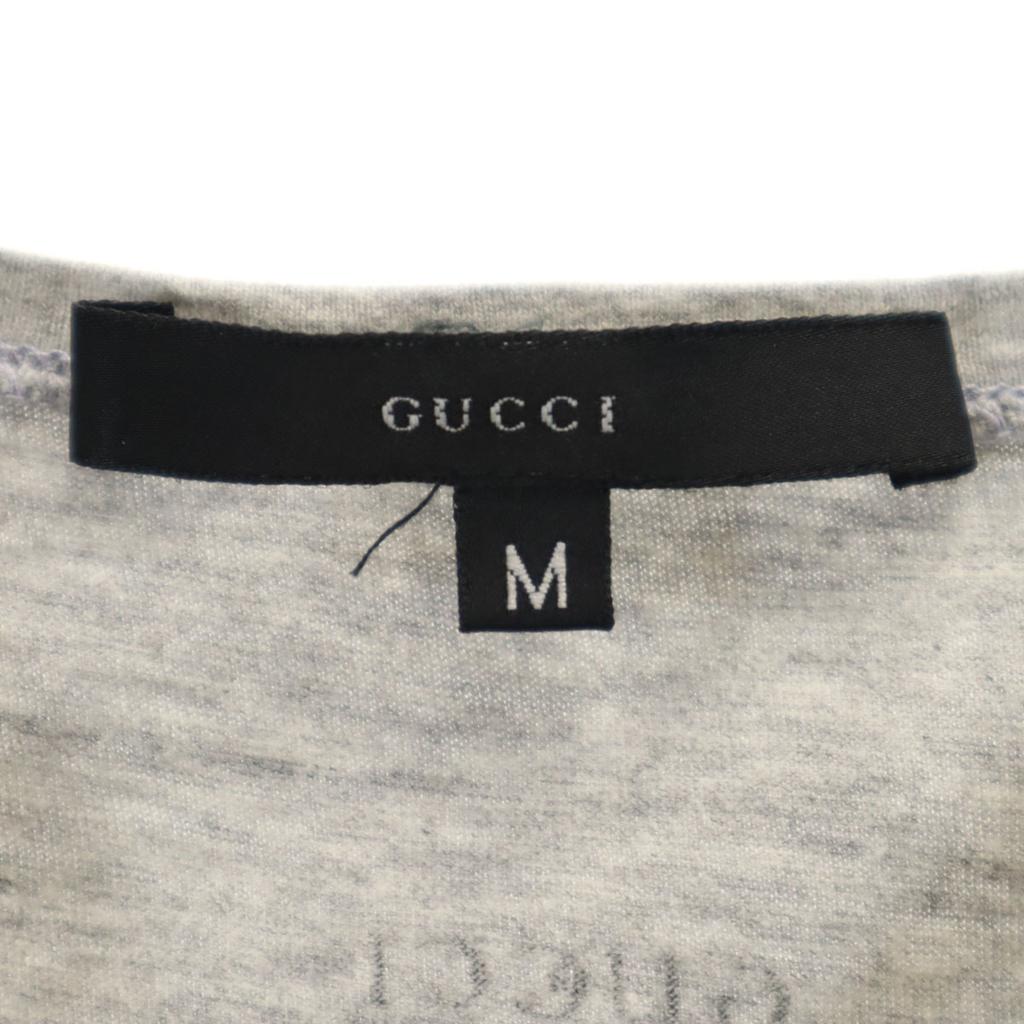 GUCCI made in Italy Short sleeve V neck T-shirt M gray Women Used