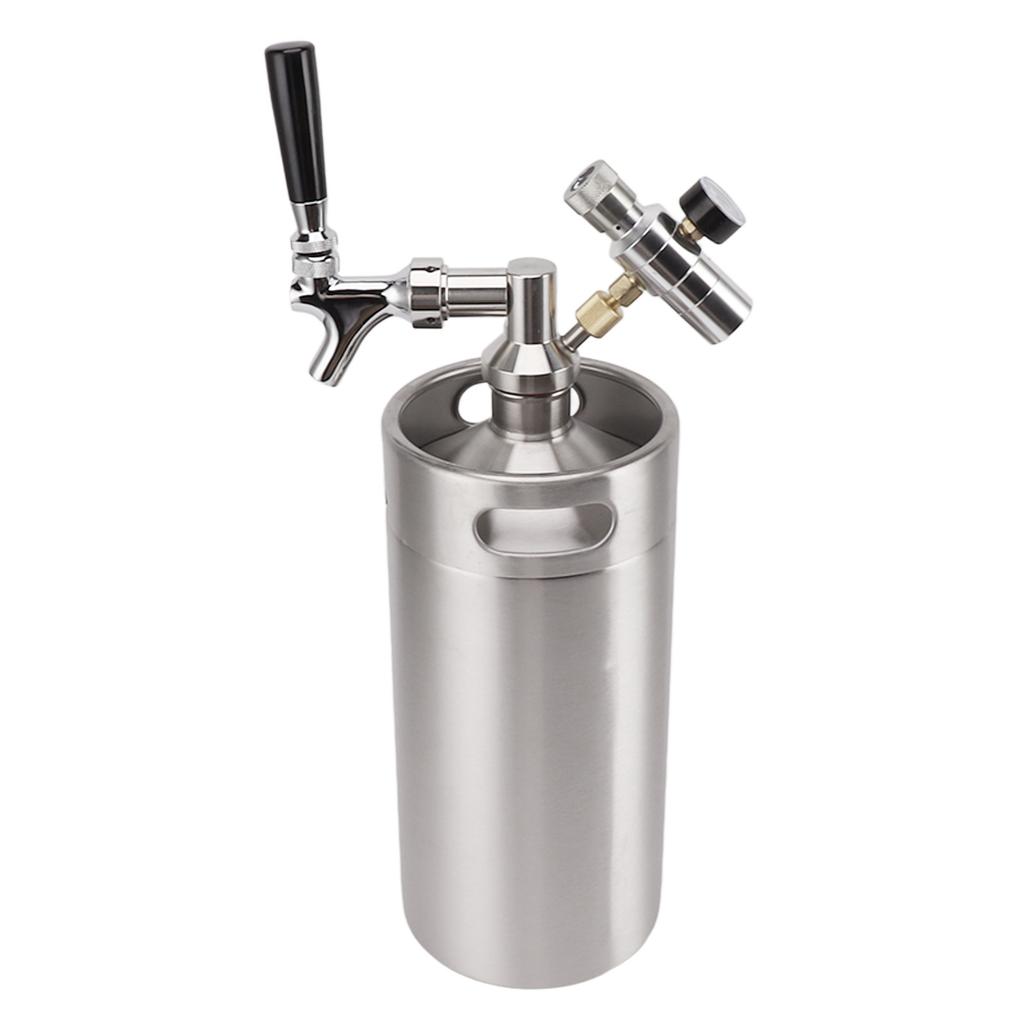 Butoi de bere Growler 3.6L din oțel inoxidabil Keg 60PSI Gauge Keg Robinet Sistem de dozare acasă cu operare ușoară