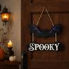 Wooden Halloween Hanging Sign Decoration for Party Home Mantel Porch