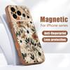 Vintage Flower Print Case For iPhone 17 18 Pro Max Magnetic For Magsafe Skin Feel Hybrid Phone Cover For iPhone 16 15 14 13 Pro Max
