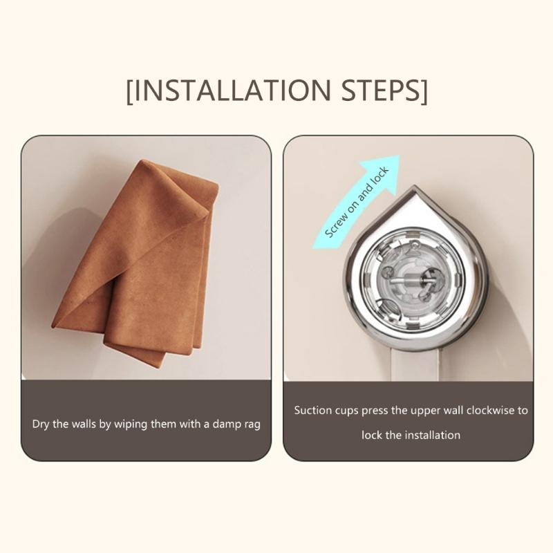 Removable Shower Head Holder with Suction Cup Design Adjustable 70° Downwards Easy Install for Bathroom Tile or Glass