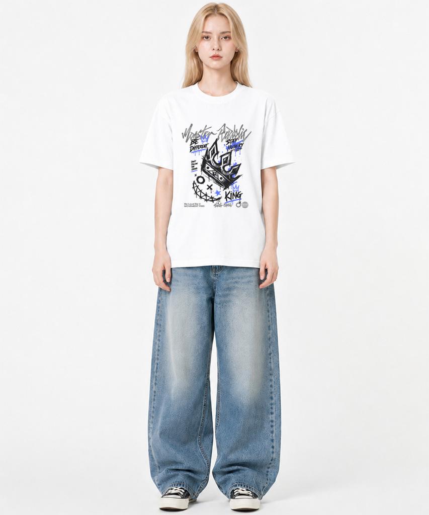 MONSTER REPUBLIC Crown Blue T-Shirt White_9180